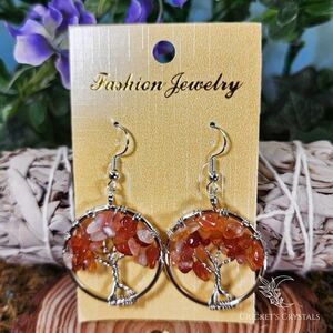Carnelian Tree of Life Earrings #10